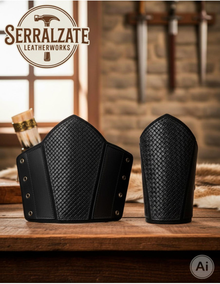 Ghette vichinghe con scaglie in pelle...