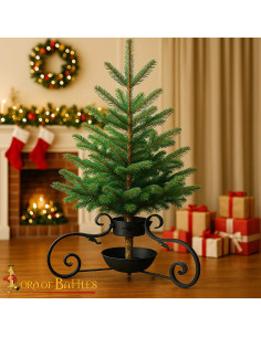 Supporto forgiato per albero di Natale medievale