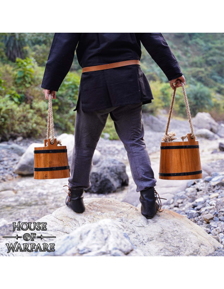 Secchio d'acqua rustico in legno,...