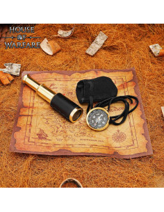 Set caccia al tesoro: bussola, cannocchiale e mappa