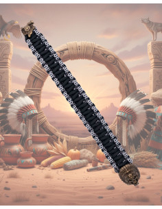 Bracciale in paracord con chiusura metallica indiana con...