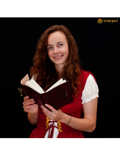 Diario medieval copertina in pelle marrone con design Sirena 2