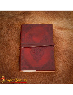 Diario medieval copertina in pelle con design Cuore alato...