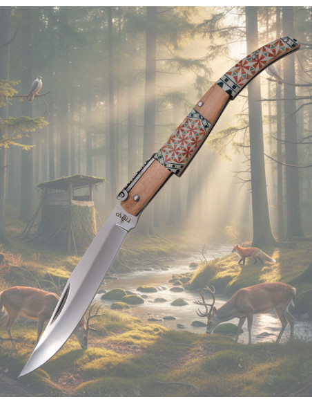 Coltello a molla Third mango decorato...