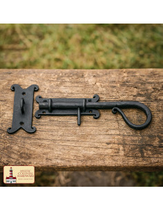 Chiavistello rustico per porta con perno scorrevole 2