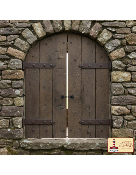 Fermo a gancio medievale nero per porta