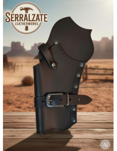 Custodia per cartucciere per revolver western, nera