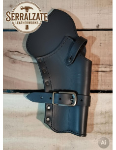 Custodia per cartucciere per revolver western, nera 2