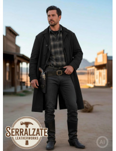 Custodia di cartucciera Deluxe per revolver western, nera 2