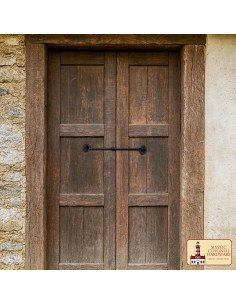 Fermo rustico con gancio e occhiello per porta in legno 2