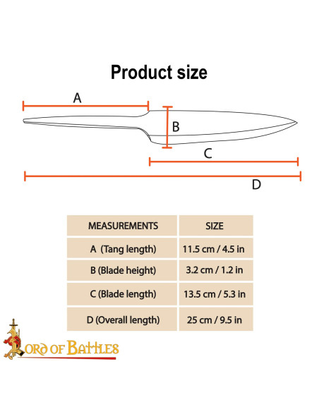 Coltello medievale, lama intera,... Coltello medievale, lama intera,...