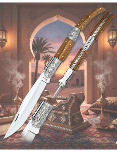 Coltello arabo decorato numero tre di Albainox, legno zebra