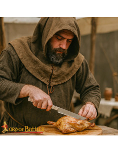 Coltello medievale da cucina con manico in osso, 27 cm.