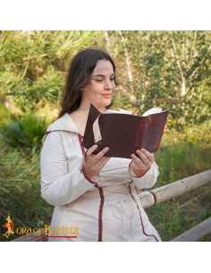 Diario medieval con copertina in pelle, designa Fiore di... 2