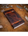 Diario medieval copertina in pelle con chiusura a cinturino e design a Drago