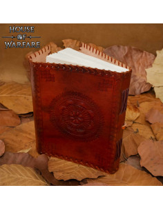 Diario medieval copertina in pelle con design floreale...