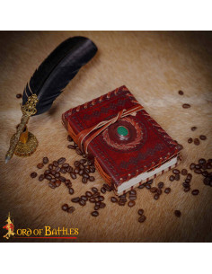 Diario medieval copertina in pelle con pietra incastonata 2