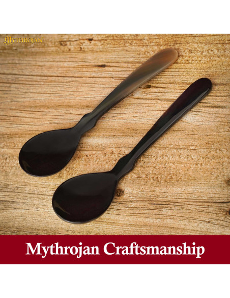 Set 2 cucchiai medievali in corno di bue Set 2 cucchiai medievali in corno di bue