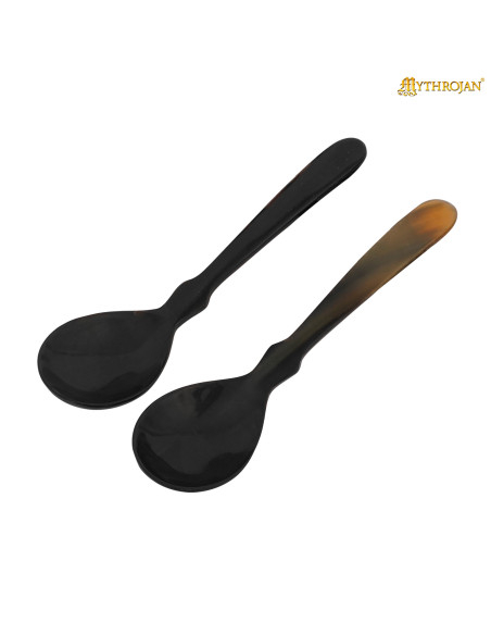 Set 2 cucchiai medievali in corno di bue Set 2 cucchiai medievali in corno di bue