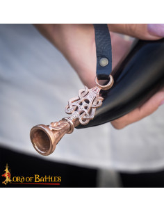 Corno medievale autentico con bocchino in ottone 2