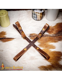 Fodero per cintura per appenderci spade, pelle marrone