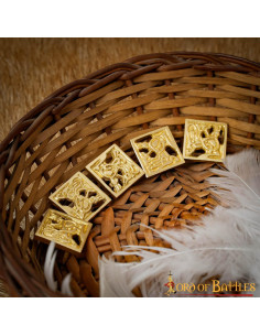 Set di 5 ornamenti vichinghi in ottone per cintura 2