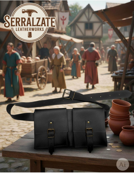 Borsa da cintura medievale DuoPouch... Borsa da cintura medievale DuoPouch...