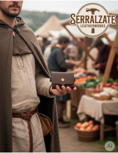 Borsa portamonete e porta carte in pelle marrone per... 2
