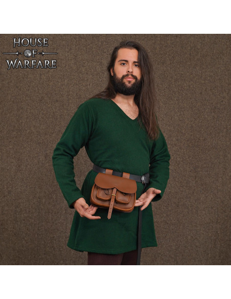 Borsa medievale in cuoio marrone con... Borsa medievale in cuoio marrone con...