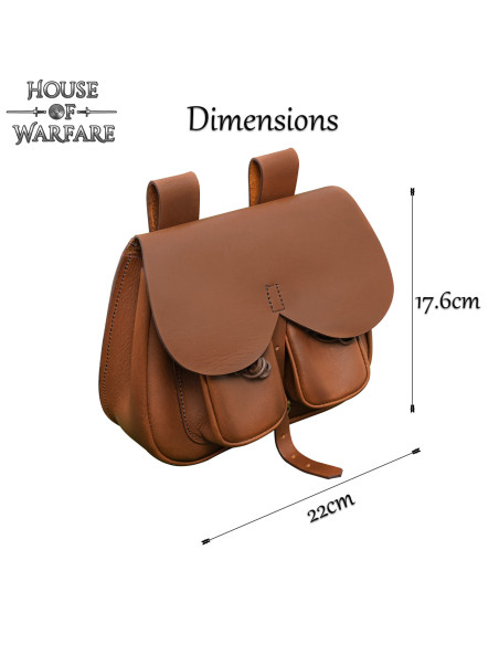 Borsa medievale in cuoio marrone con... Borsa medievale in cuoio marrone con...