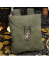 Borsa marsupio medievale in pelle scamosciata, colore verde scuro