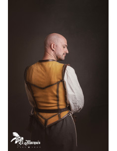 Cotta medievale corta da uomo, camoscio giallo 2