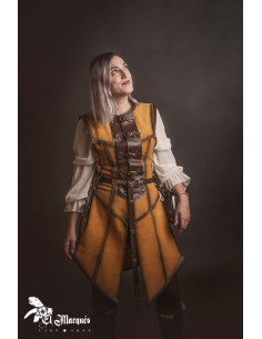 Cotta medievale lunga da donna, camoscio giallo 2