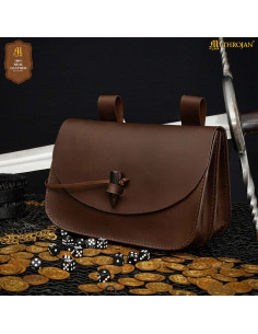 Borsa medievale per cintura con chiusura a corno, colore...