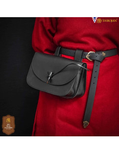 Borsa medievale per cintura con chiusura a corno, colore...