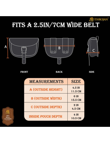 Borsa medievale semplice in pelle,...