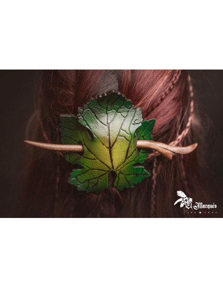 Fermaglio per capelli in pelle con...