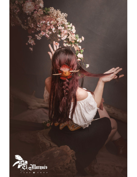 Fermaglio per capelli in pelle con...