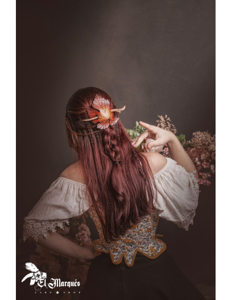 Fermaglio per capelli in pelle con...