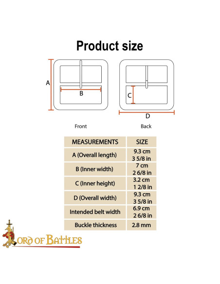 Fibbia medievale in ottone per...