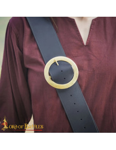 Fibbia medievale rotonda in ottone (9,5 cm) 2