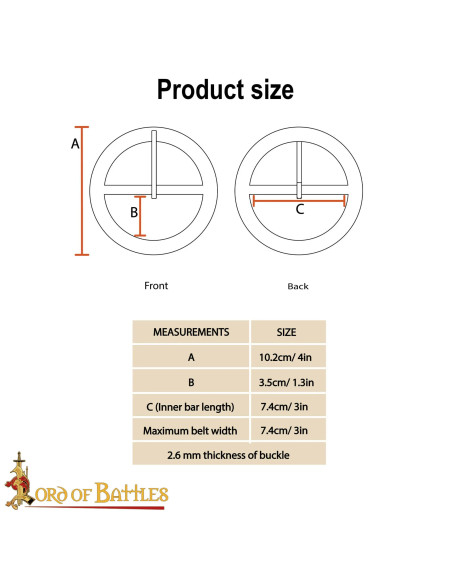 Fibbia medievale rotonda in ottone...