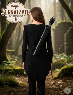Justillo lungo in pelle Julienne, nero 2