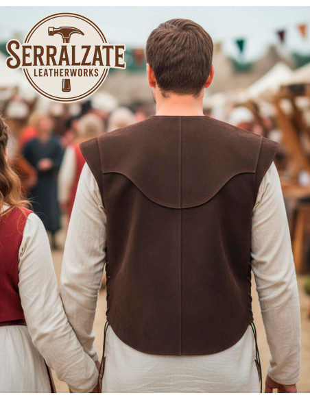 Gilet medievale corto Martín marrone Gilet medievale corto Martín marrone