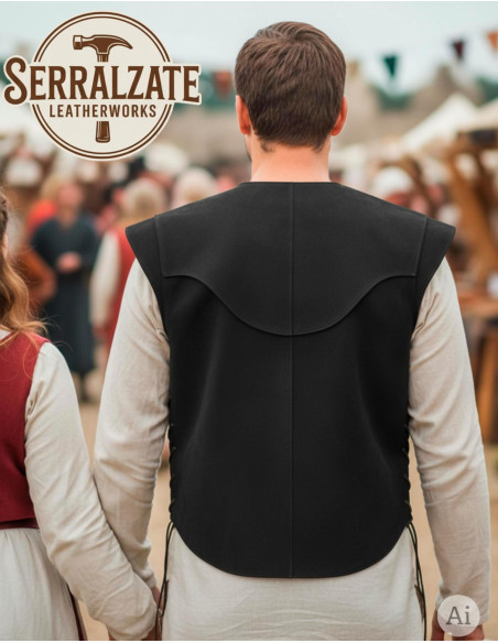 Gilet Medioevale Corto Nero Martín Gilet Medioevale Corto Nero Martín