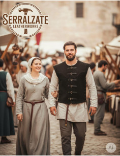 Gilet Medioevale Corto Nero Martín 2