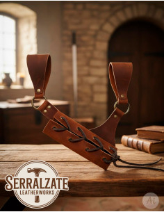 Fodero medieval per cintura per spada, marrone scuro 2