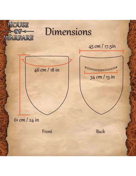 Scudo medievale in acciaio liscio con...