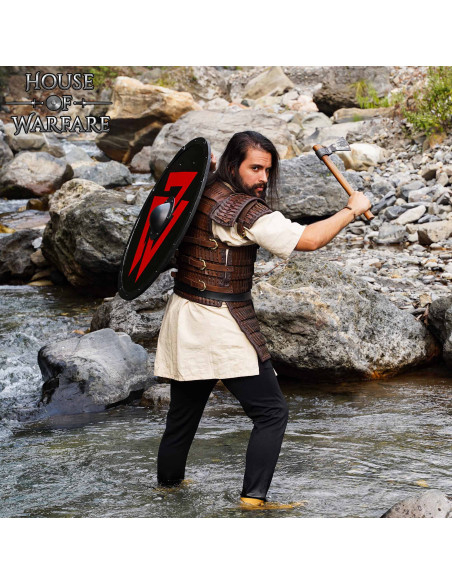 Scudo vichingo rotondo in legno...