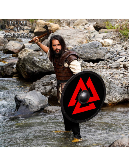 Scudo vichingo rotondo in legno...